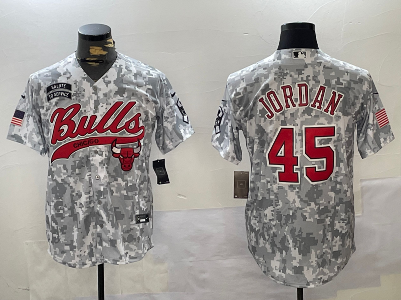 Men Chicago Bulls #45 Jordan Camo Jointly 2024 Nike NBA Jersey 20241120->chicago bulls->NBA Jersey